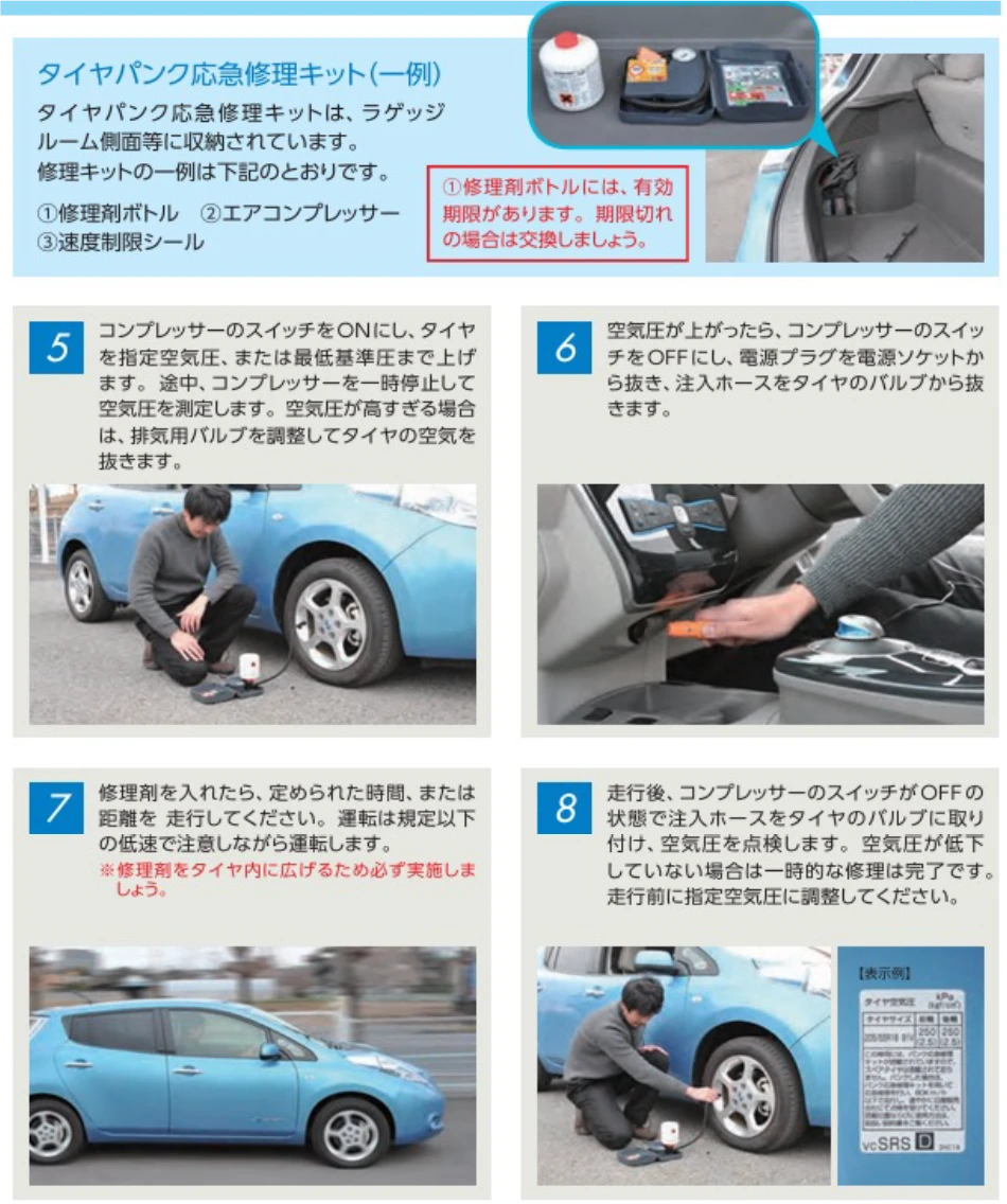 タイヤがパンクした場合
