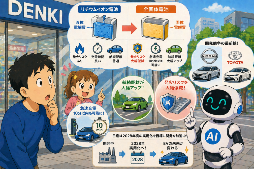 全固体電池、日産が2028年実用化へ！EVの未来が変わる？