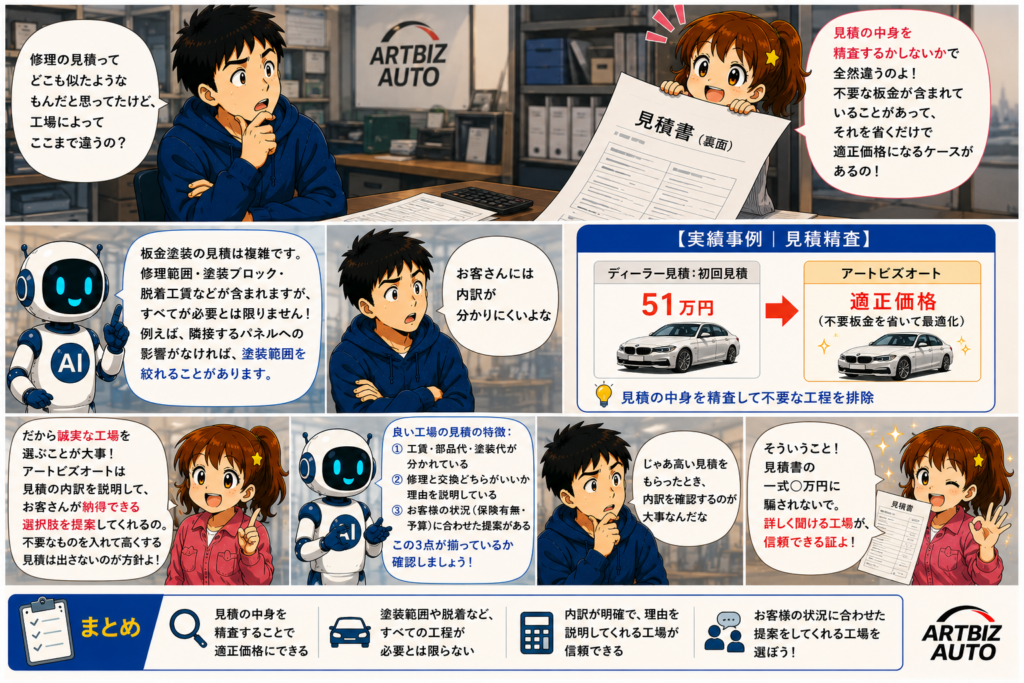 「不要な板金を省く」という発想51万円を適正価格にした見積見直し術
