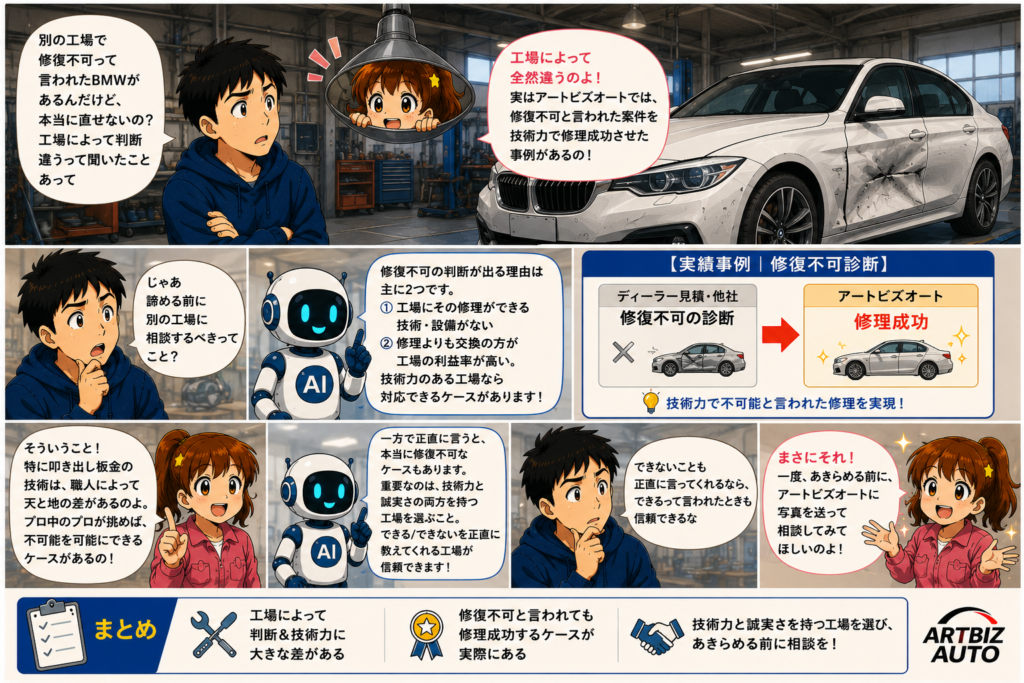 「修復不可」の診断を覆した！技術力が生み出す修理の可能性
