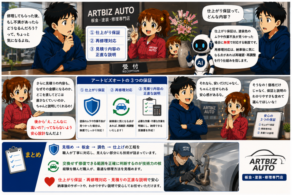 お客様満足度を支える3つの保証アートビズオートが「選ばれ続ける」理由