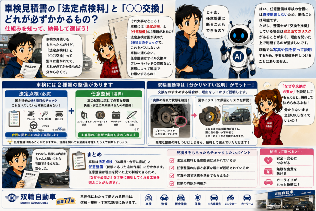 車検の「法定点検」と「任意整備」の違い知っておくと損しない車検の基礎知識