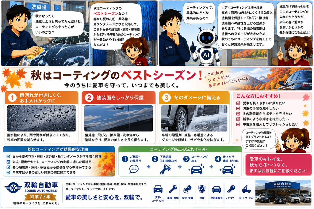 秋こそボディケアのベストシーズン!コーティングで愛車を冬ダメージから守る